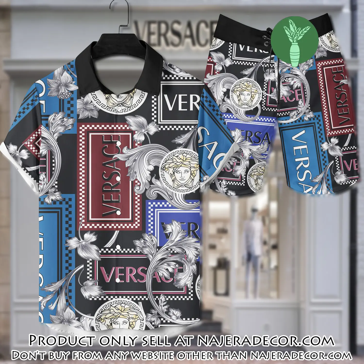 Versace luxury hawaiian shirt & short set lhs1215 njr2208733